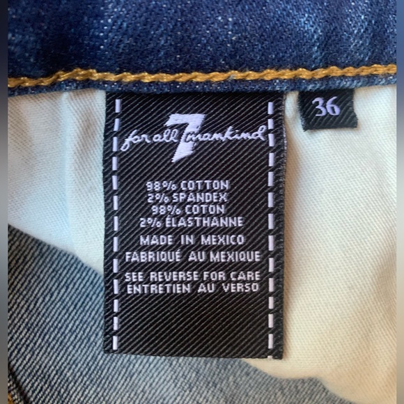 EUC MEN’S 7 FOR ALL MANKIND “Brett” STRAIGHT LEG LIGHTLY DISTRESSED JEANS 36 - Picture 14 of 14